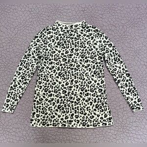 LOFT Black and White Animal Print Sweater